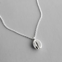 [COD] HXL201 Korean version silver fashion personality coffee bean short collarbone necklace versatile chain decoration female