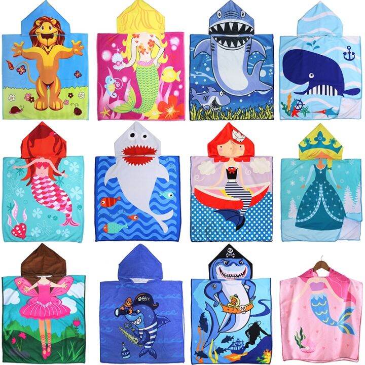 baby-hooded-cloak-swim-towels-boys-girls-swimming-bath-towel-kids-beach-poncho-microfiber-infant-bathing-wrap-cartoon-bathrobe