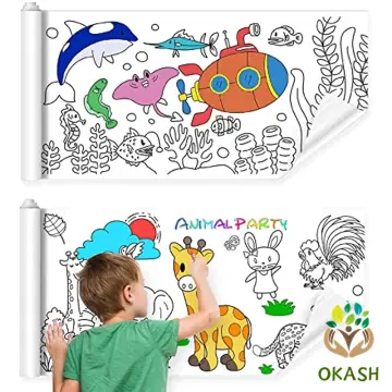 Childrens Drawing Roll,Paper for Kids, Coloring Paper Roll DIY Painting Color Filling Paper, Children's Drawing Roll Sticky Drawing Art Paper Crafts