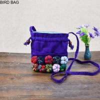 นกกระเป๋าฟักทองหนึ่งไหล่ของ Messenger กระเป๋าผ้าแฮนด์เมดเย็บปะติดปะต่อกัน Drawstring ยูนนานสไตล์ชาติพันธุ์กระเป๋าสตรีเดินทางกระเป๋าเป้สะพายหลัง