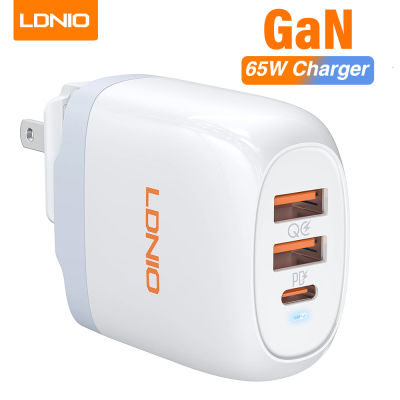 LDNIO 65W อะแดปเตอร์ที่ชาร์จความเร็วสูง USB-C เครื่องชาร์จติดผนังเครื่องชาร์จ USB สำหรับเดินทาง USB ปลั๊กพับได้อะแดปเตอร์สำหรับไอโฟนหัวเหว่ย