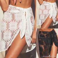 【hot】♗  Swimwear Mesh Pareo Scarf Cover Ups Wrap Kaftan Sarong Beach Wear Bikinis Cover-Ups Skirts Swimsuit