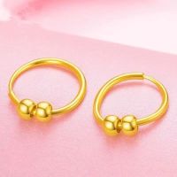 ✶❅✆ Fashionable gold-plated plum blossom earrings Vietnamese sand gold earrings gold-plated earrings womens gold-plated jewelry gifts for girlfriend