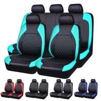 4PCS Car Seat Cover PU Leather Car Seat Cushion For Front And Rear Seats With Headrest Cover Protection For Car SUV Trucks Van