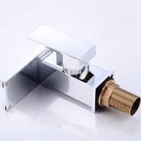 Basin Outlet, Bathroom Single Hot and Cold Water Outlet, Color-Changing Square Washbasin Bathroom Cabinet Outlet