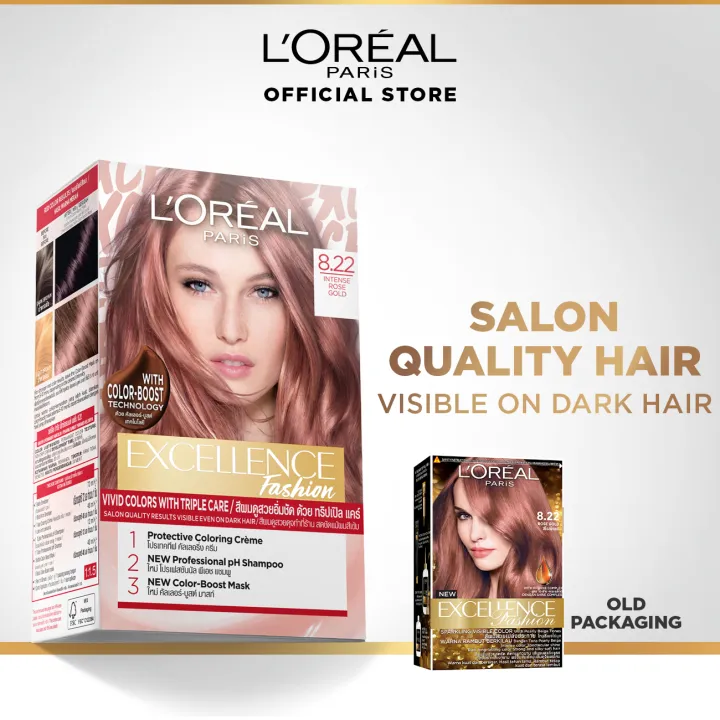 LOreal Paris Excellence Fashion Parisian Gold Hair Color - Hair Dye,  Permanent [w/ Protective Serum & Conditioner] | Lazada PH