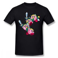 เสื้อยืดลําลองแฟชั่นสําหรับผู้ชายผ้าฝ้าย 100% แขนสั้นพิมพ์ลาย Funny Kirby Star Allies Sparkler 4L2V แขนสั้น