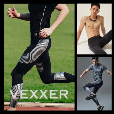 Vexxer 2in1 Compression PowerSpeed แถบเงิน กางเกงสำหรับวิ่งและว่ายน้ำ กางเกงรัดกล้ามเนื้อ ขายาว กางเกงวิ่ง กางเกงว่ายน้ำ