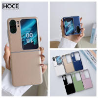 เคสฝาพับหนังสีทึบโลหะหรูหรามี HOCE สำหรับออปโป้ไฟนด์ N2ฝาพับหนังพียูขนาด5กรัมฝาหลังกันกระแทก