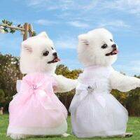 Pet Dog Elegant Barbie Wedding Dress Big Bow Princess Dress Cute Pet Clothing For Dog Clothes Small Costume Skirt Supplies Dresses