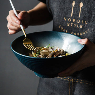 Japanese Ramen Bowl Ceramic Single Noodle Bowl Household Salad Bowl large Bowl Creative Special Restaurant Tableware