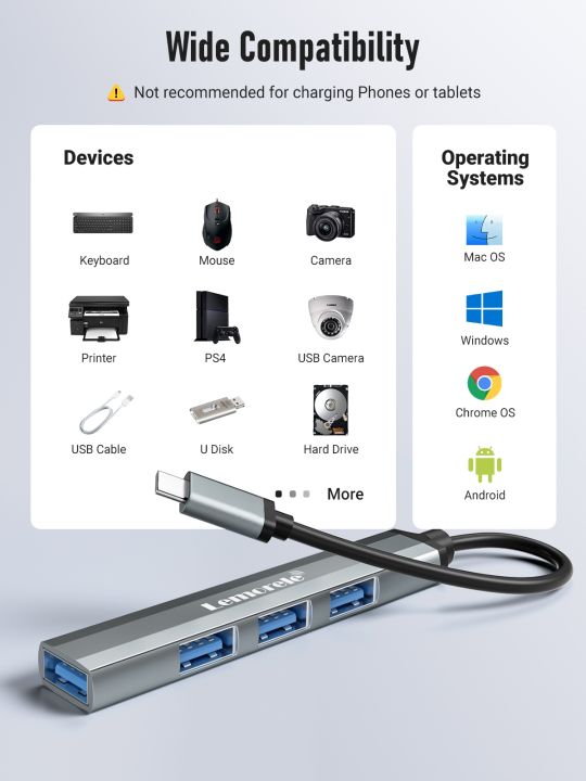 lemorele-usb-hub-type-c-usb3-0-4-port-hub-splitter-laptop-accessories-macbook