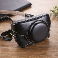 ♨♕ↂ Leather Camera Case Bag for Sony RX100 Series VII VI VA V IV III II M1-M7 Full Protect Camera Cover with Shoulder Strap Funda