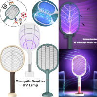 2 in 1 Electric Mosquito Swatter LED Light UV Lamp USB Rechargeable Anti Fly Bug Zapper Killer Trap Insect Racket Pest Control