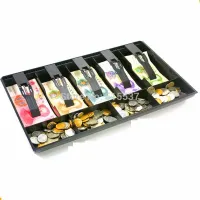 Money Counter case Hard case For Store Classify store Cashier Drawer box 40.4x24.5cm cash drawer tray 5 Compartments