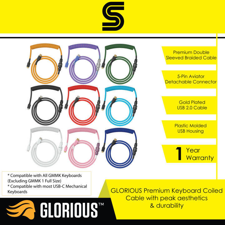 Glorious Premium Keyboard Coiled Cables Lazada