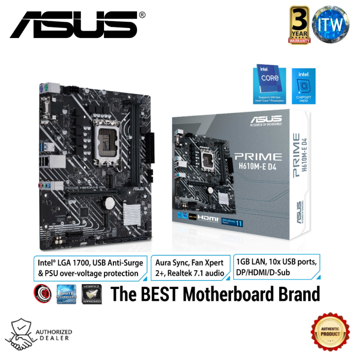 Asus Prime H610ME D4 Intel® H610 Chipset (LGA 1700) mATX Motherboard