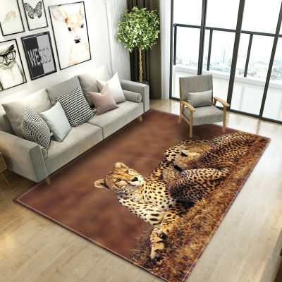 Leopard Rug For Living Room 3D Animal Print Floor Mat Carpet Large Bathroom Mat Bedside Rug Bedroom Hallway Carpet Soft Sponge