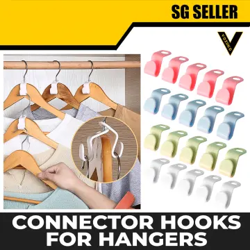 50pcs/set Mini Clothes Hanger Connector Hooks Storage Holder Clothe Hanging Hanger  Connection Hook Space Saving Linked Hook