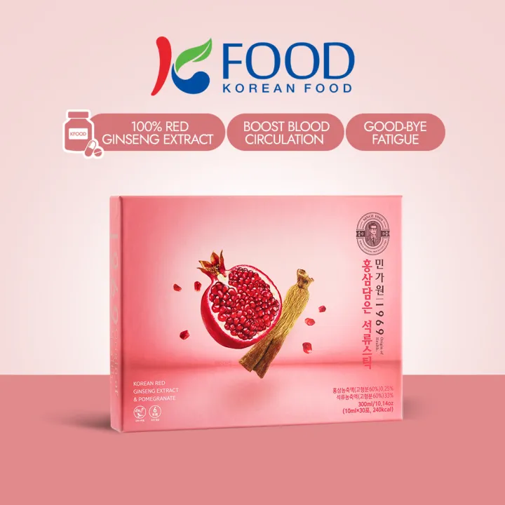 [MINGAONE] Korean Red Ginseng & Pomegranate Extract Stick(10ml*30sticks