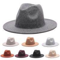 2021 High Quality Fashion Woolen women Felt Jazz Fedora Hats Belt Buckle Decor Unisex Wide Brim Panama men hot Party wedding Cap