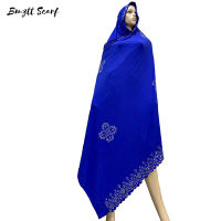 100 Soft Cotton Scarf KASHKHA Scarf for African Muslim Women Dubai Pray Big Shawls with rhinestones BF-105