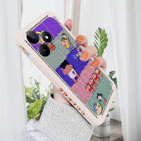 เคส PMP สำหรับ Realme C53 Realme Narzo N53ใหม่ Nowara Shnnosuke Crayon Shin-Chan เคสโทรศัพท์ดีไซน์ข้างแบบขอบสี่เหลี่ยมปลอกซิลิโคนน้ำเคสกล้องคลุมทั้งหมด