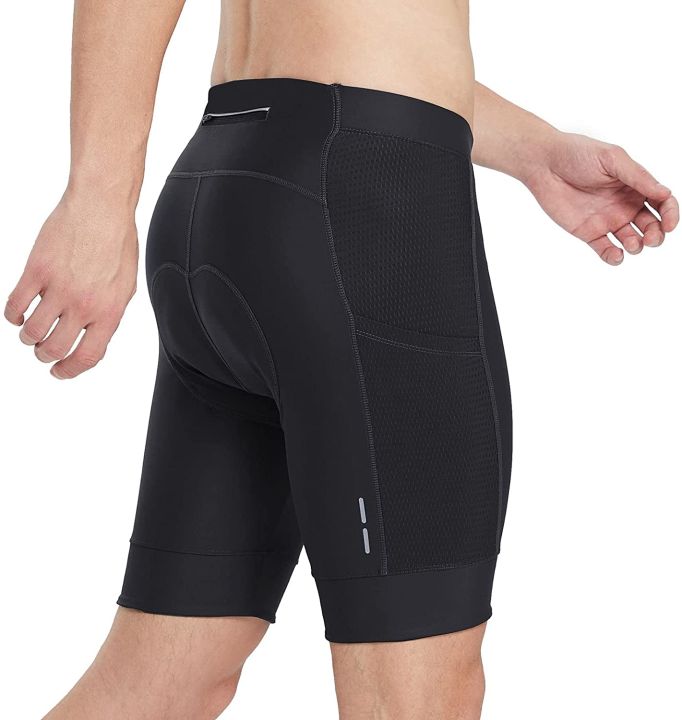 Powerband Men's Cycling Shorts 20D Padded Bike Shorts with 2 Pockets ...