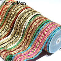 7cm Multi-color colorful polyester woven gold thread braid ribbon for bag clothing dress apparel decorative accessories ZD00F