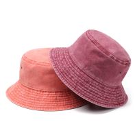 {You have a hat} ผ้ายีนส์แฟชั่นฟอกสี Topi Bucket พับได้ผ้าฝ้ายลำลองหมวกชาวประมงหมวกกันแดดกลางแจ้งหมวกกันแดดหน้าร้อน