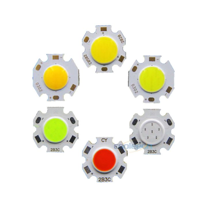 worth-buy-5pcs-20มม-กลม-cob-โคมไฟ-led-3w-5w-7w-ไฟ-led-แหล่งสีขาวน้ำเงินแดงเขียวสี-chip-on-board-สำหรับ-diy-บ้านไฟ