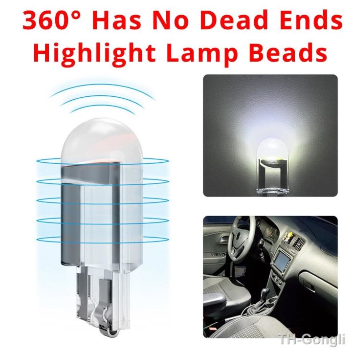hot-2pcs-new-super-w5w-194-t10-glass-housing-cob-car-bulb-6000k-wedge-license-plate-lamp-lights