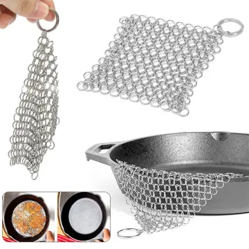 Cast Iron Cleaner Stainless Steel Wire Chain Mesh Brush with