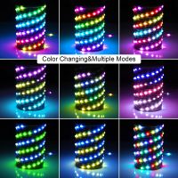 ZZOOI Bluetooth Colorful Fairy Lights Christmas Tree Festoon RGB LED String Light Xmas New Year Wedding Holiday Decor LED Garland Lamp