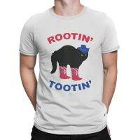 Rootin Tootin คาวบอยเสื้อแฟชั่นแมวน่ารักสัตว์ชายกราฟิกผ้าเสื้อ T เสื้อรอบคอ