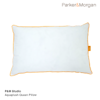 P&amp;M Studio : หมอนหนุนไมโครไฟเบอร์ ขนาดควีน รุ่น อะคว้าพลัช (ขอบส้ม) / Aquaplush Microfiber Pillow Queen (Size : 19"x29") 1,400 g.