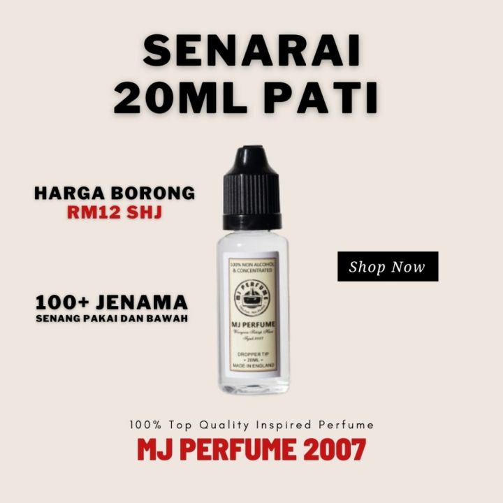 [SENARAI] Refill 20ml -PATI INSPIRED PERFUME | Lazada