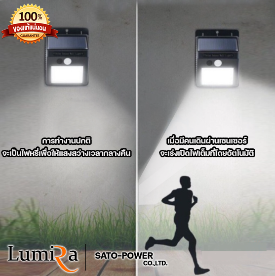 ไฟติดผนัง-lumira-รุ่น-lsc-022-ระบบ-motion-sensor-ยี่ห้อ-lumira-สว่างทันทีเมื่อคนเดินผ่าน-ไฟติดผนังเซ็นเซอร์-ไฟโซล่าเซลล์-ไฟพลังงานแสง