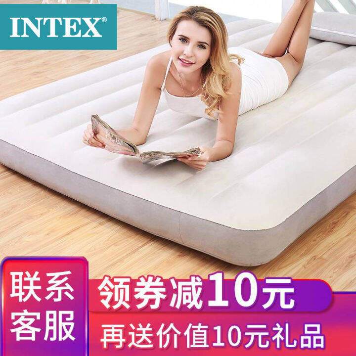 Intex home air mattress double padded air cushion bed single folding