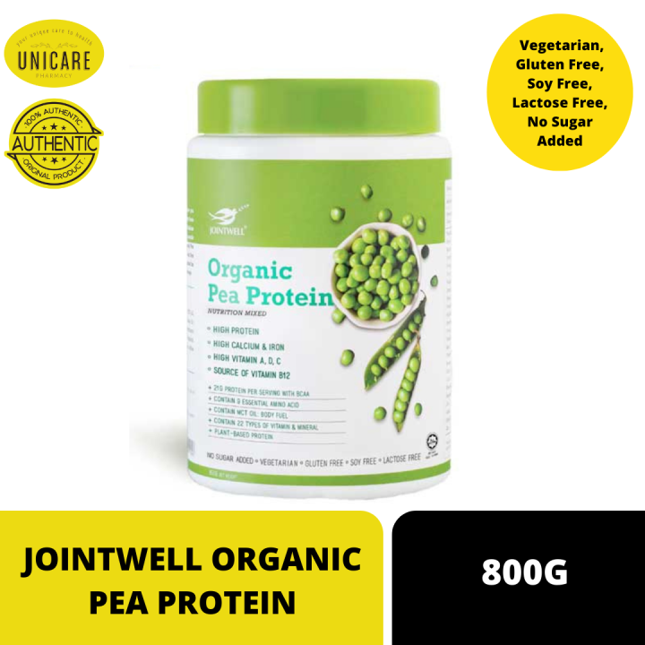 JOINTWELL ORGANIC PEA PROTEIN 800G. Vegetarian, Gluten Free, Soy Free