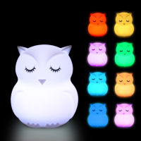 Owl LED Night Light Touch Sensor Remote Control 9 Colors Dimmable USB party novelty lighting portable accessories children lamp