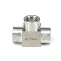 [Hot K] 1/4 "NPT ความดันหญิง3500psi 304เหล็กไร้คราบน้ำก๊าซน้ำมันปลายบากท่อ3ทาง