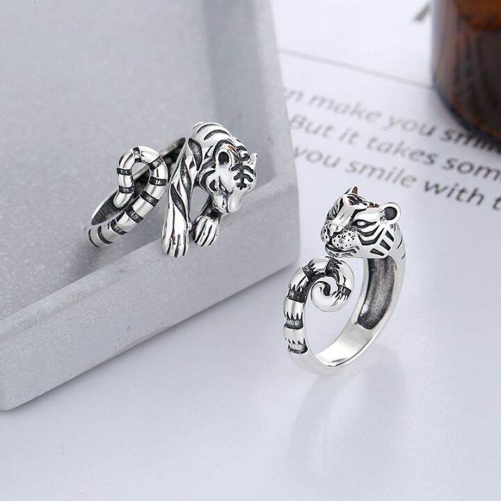 ferocious-tiger-ring-for-men-women-vintage-silver-color-animal-style-simple-trendy-jewelry-gift-adjustable-opening-rings