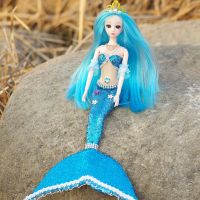 Fish Scale Sequined Mermaid Doll with Light Music Childrens Songs Girl Toy Doll