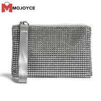 MOJOYCE ผู้หญิงอินเทรนด์หญิงสแควร์แนวนอนกระเป๋าถือ Rhinestone กระเป๋าสตางค์ที่ใส่โทรศัพท์กระเป๋าใส่ของ