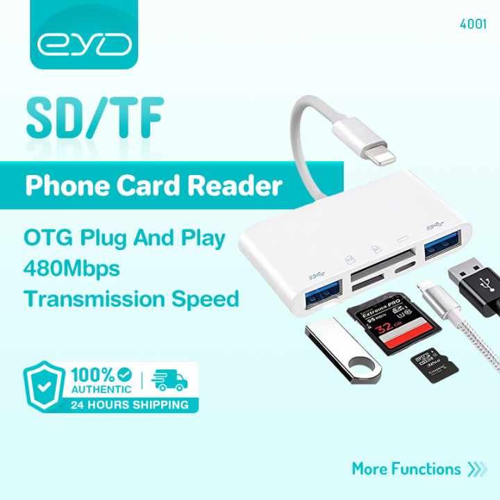 Lightning to SD Card Reader for iPhone, Sd Card Adapter with Fast