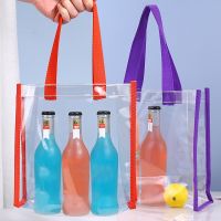 Transparent PVC Gift Wrap with Handles Bag Clear Tote Bags Handbag Reusable Bag Pvc Handbag