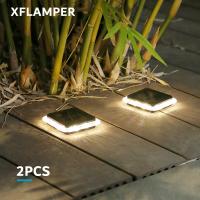 8LED Warm White Solar Lights Outdoor for Garden IP65 Waterproof Deck Stair Step Lawn Pathway Ground Lamp (2PCS) Outdoor Lighting