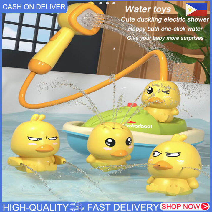 Electric waterspraying duck toys for baby shower, cute waterspraying