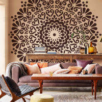 160 ซม.-240 ซม.ลายฉลุผนังสำหรับภาพวาดตกแต่งปูนปลาสเตอร์แม่แบบสี Putty Decor Decors Giant Mandala ขนาดใหญ่รอบ S389-lihongxin2